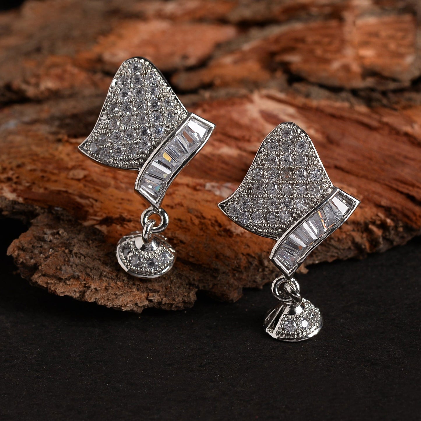 Aurabliss- Stone Studded Zirconia Dangler Earrings