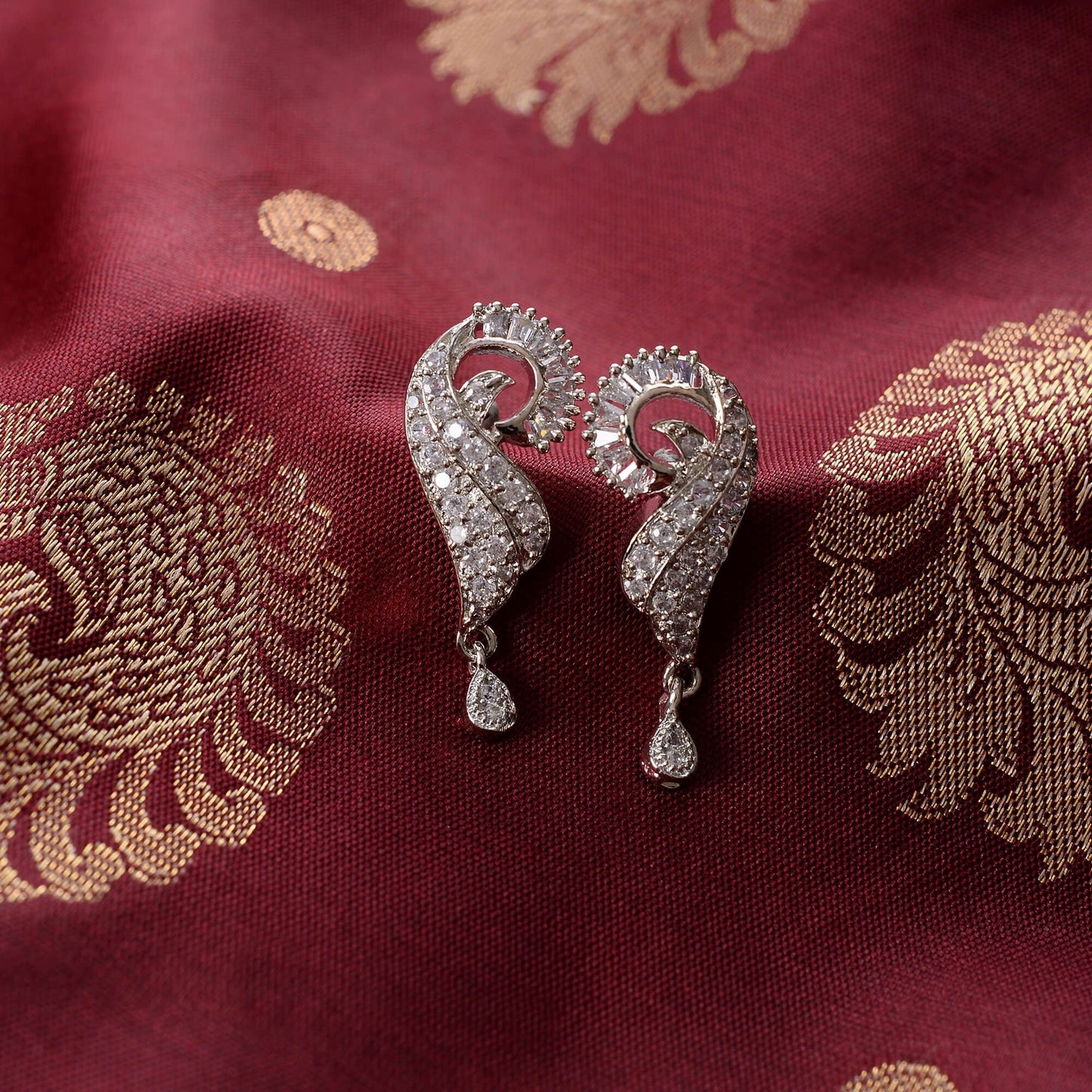 Starivelle- Stone Studded Zirconia Dangler Earrings