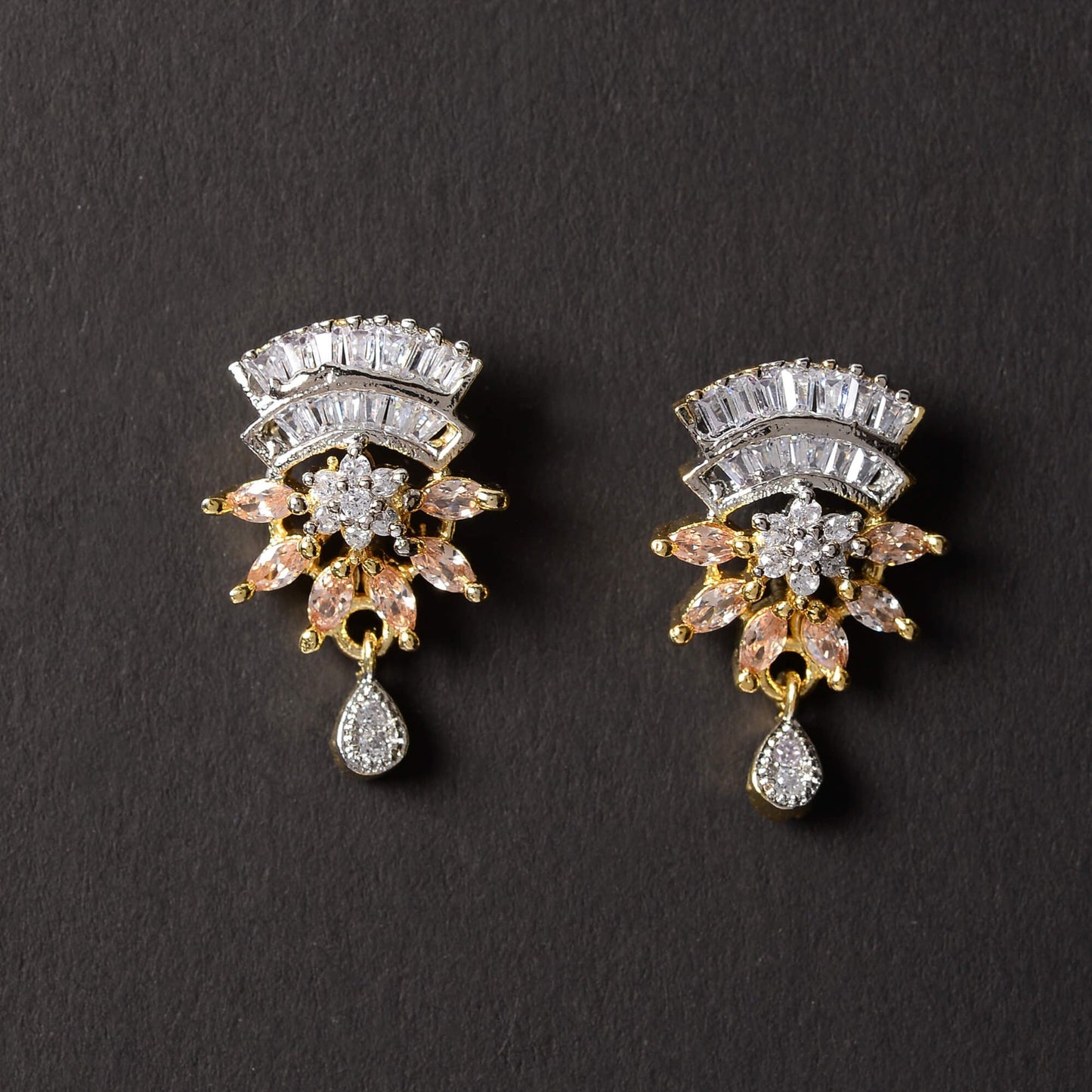 Cosmielle- Stone Studded Zirconia Dangler Earrings