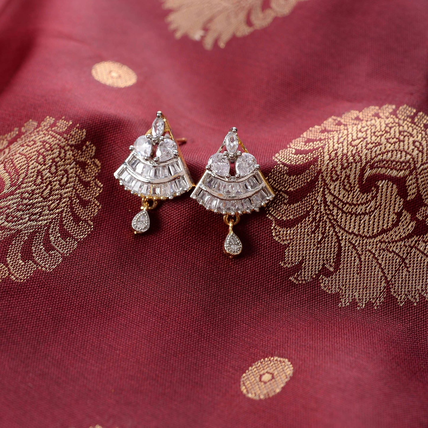 Orionelle- Stone Studded Zirconia Dangler Earrings