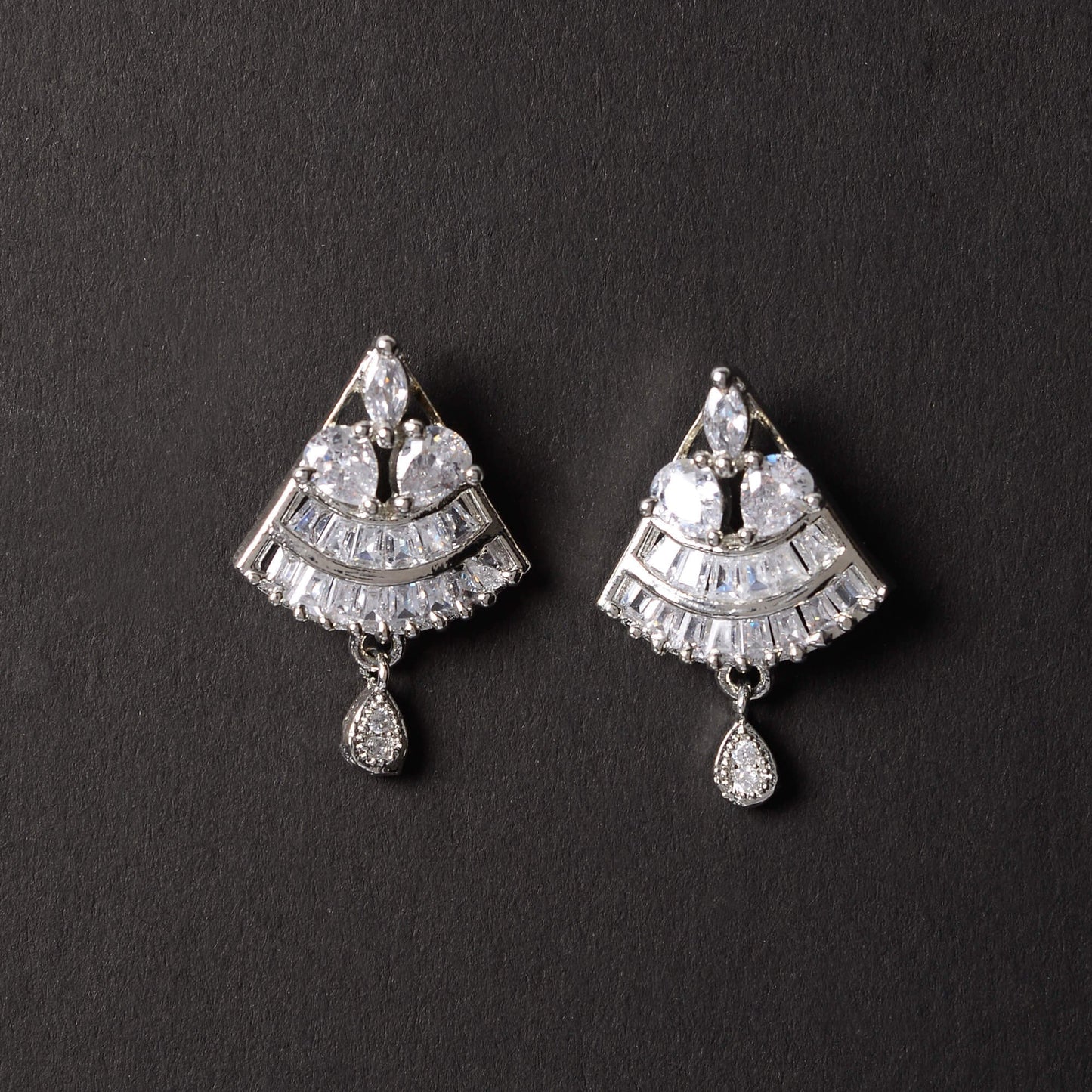 Astraelia- Stone Studded Zirconia Dangler Earrings