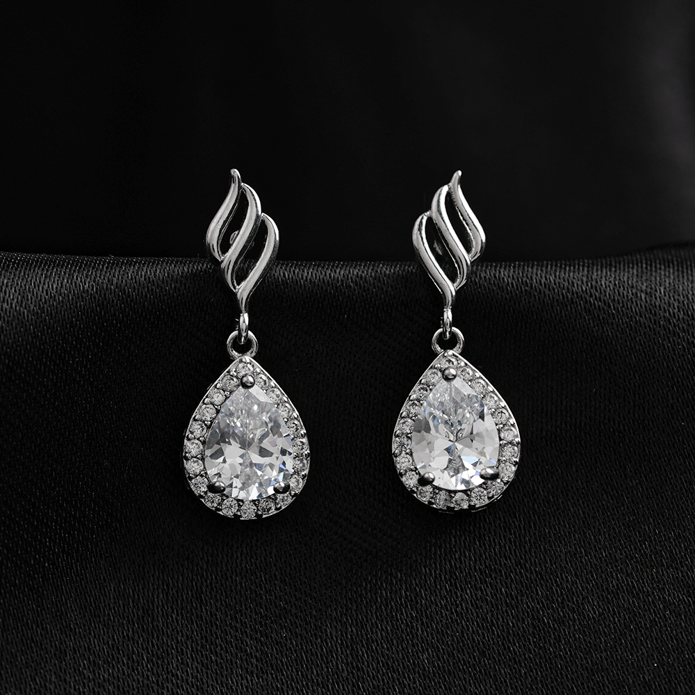 Moonthera- Stone Studded Zirconia Dangler Earrings