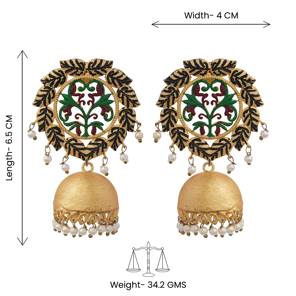 Lekha- Hanging Pearl Jhumka Earrings