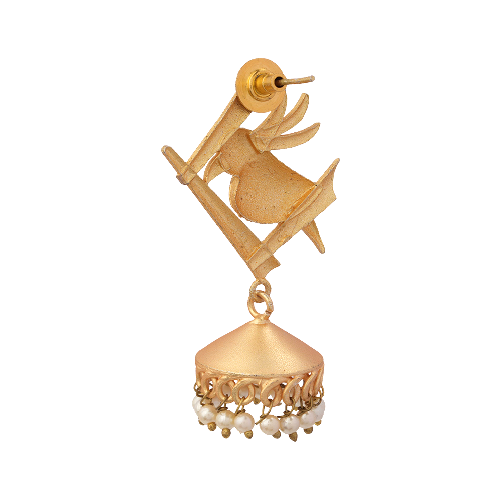 Naira- Hanging Pearl Jhumki Earrings
