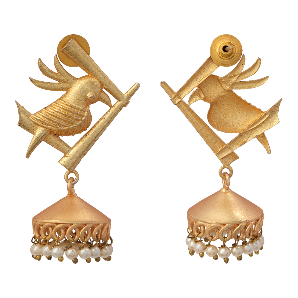 Naira- Hanging Pearl Jhumki Earrings