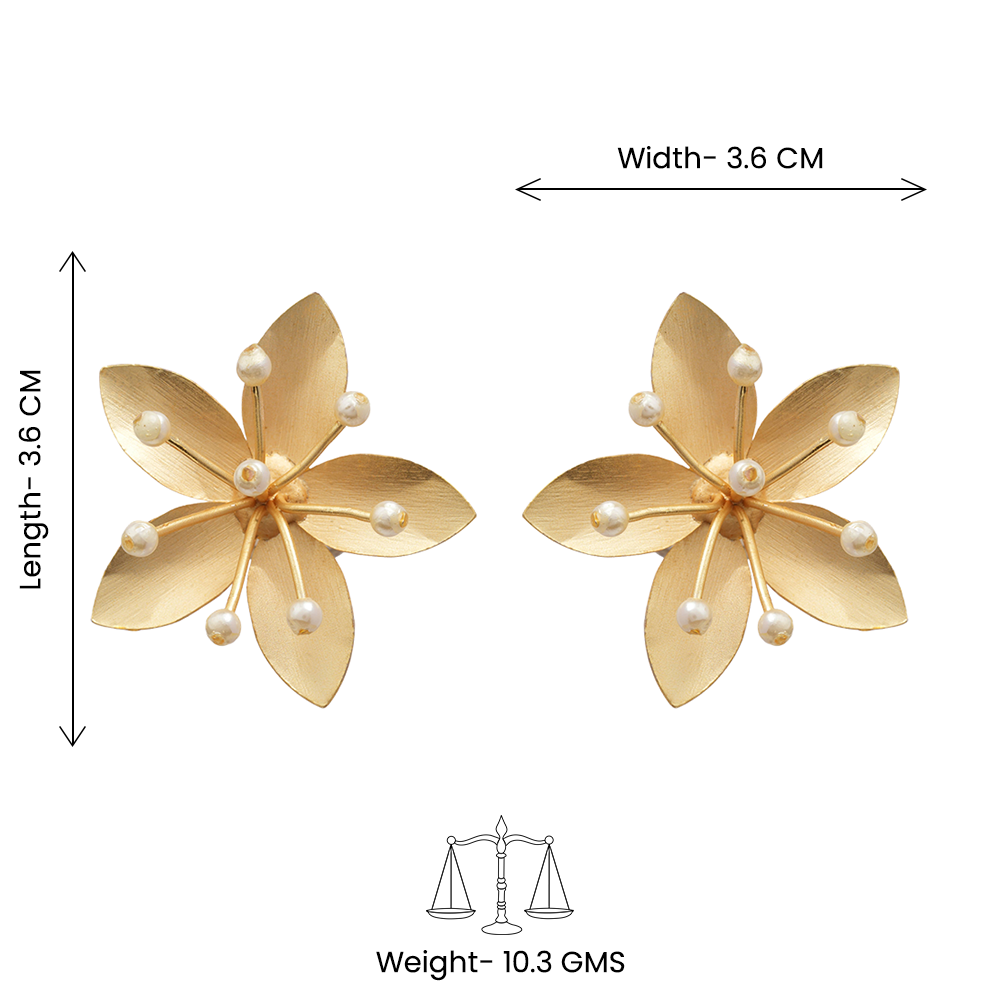 Sarika- Golden Stud Earrings