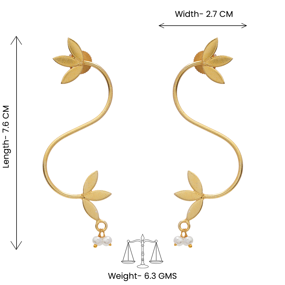 Aparna- Hanging Pearl Stud Earrings