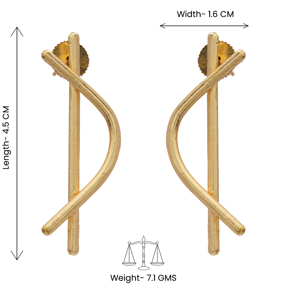 Arpita- Abstract Shape Golden Stone Studded Earrings