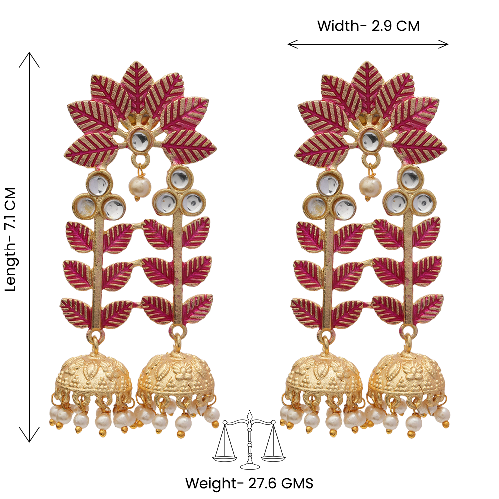 Smita- Hanging Pearl Jhumka earrings