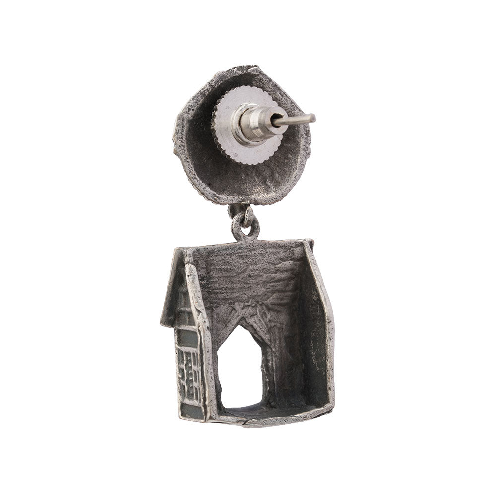 Niwas- Silver Brass oxidised dangler earrings