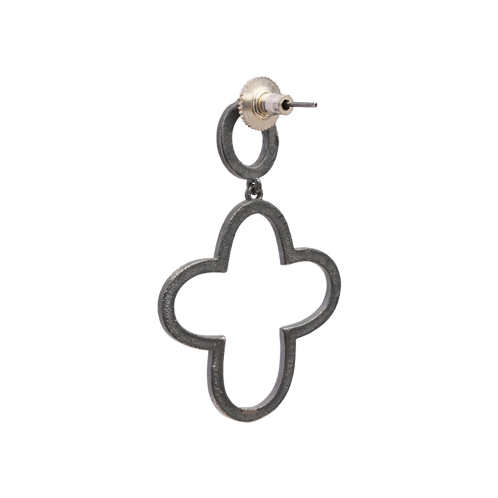 Patrali- Silver Brass Oxidised dangler earrings