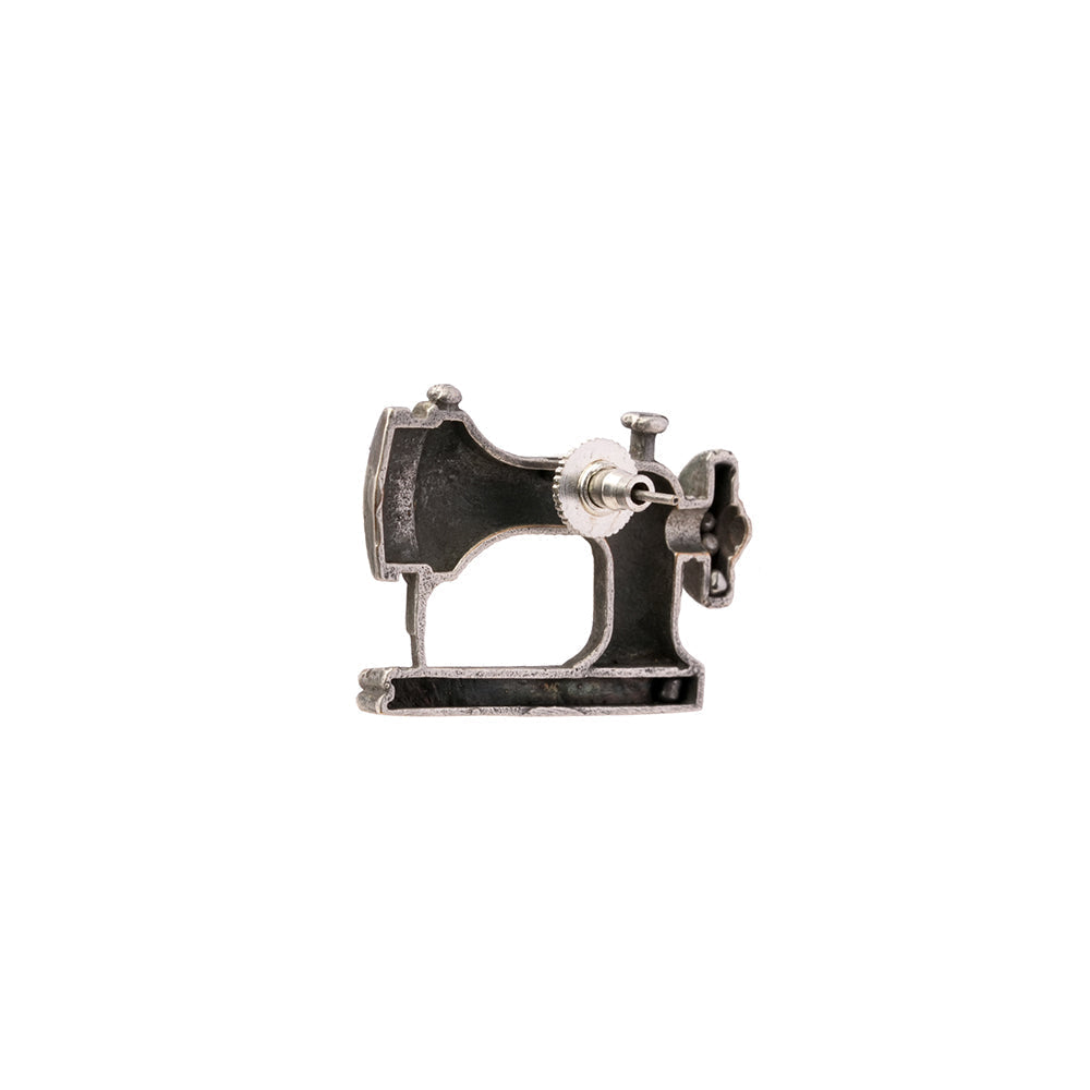Darji- Silver Brass oxidised stud earrings