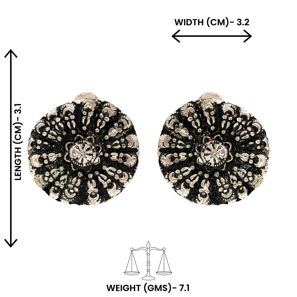 ChandiChakra- Silver alloy stud Earrrings