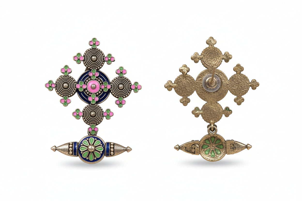 Vallabhi- Colored Dangler Earrings (Blue)