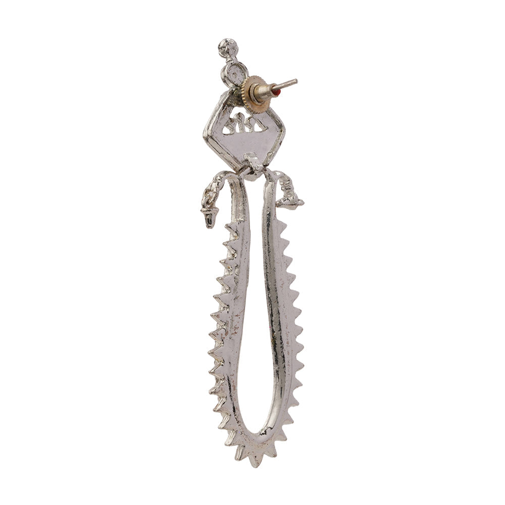 Lavanya - Silver Brass Oxidised Dangler Earrings