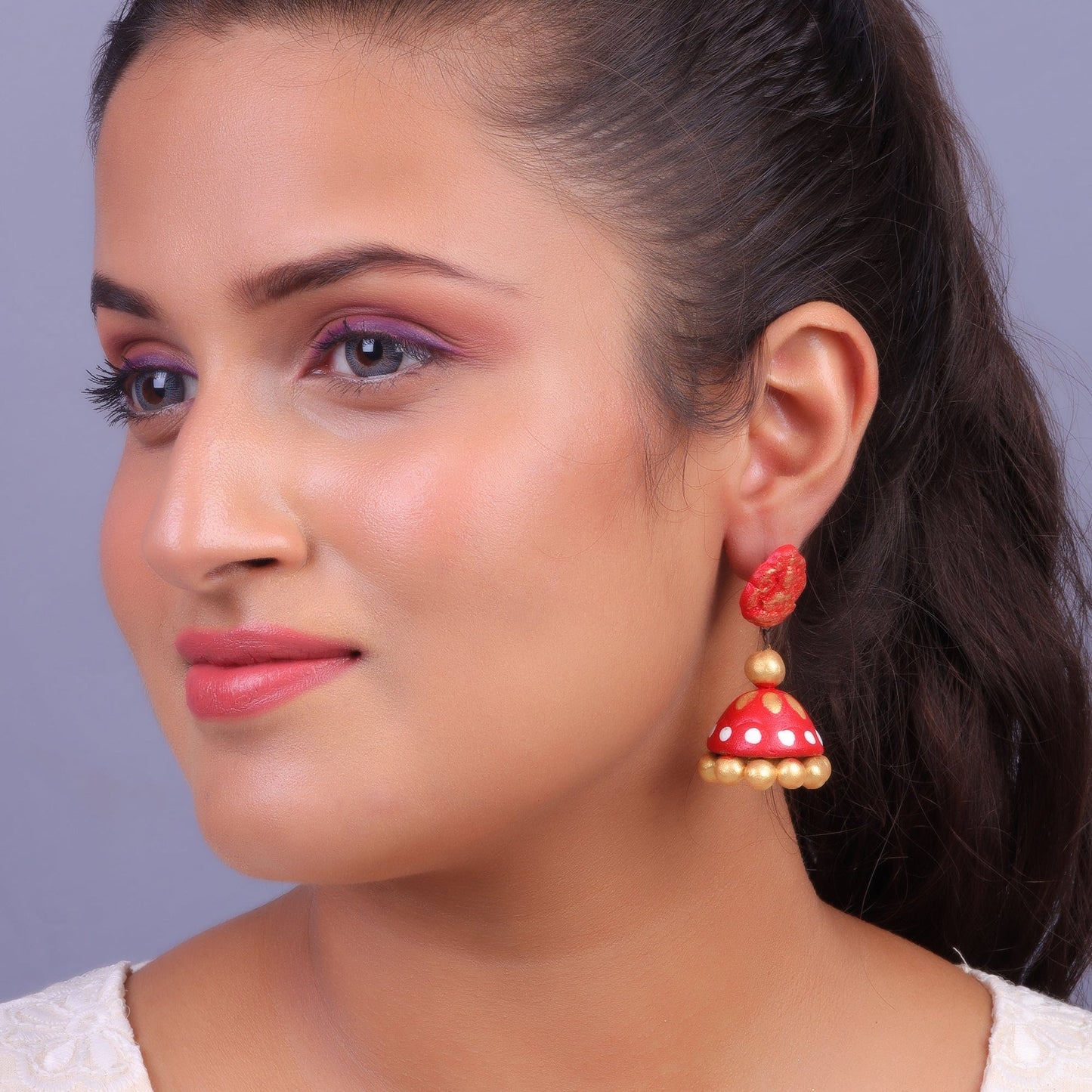 Bhasmi- Handcrafted Clay Jhumki Earrings