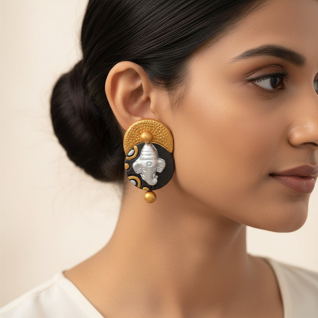 Kamini- Handcrafted Clay Stud Earrings