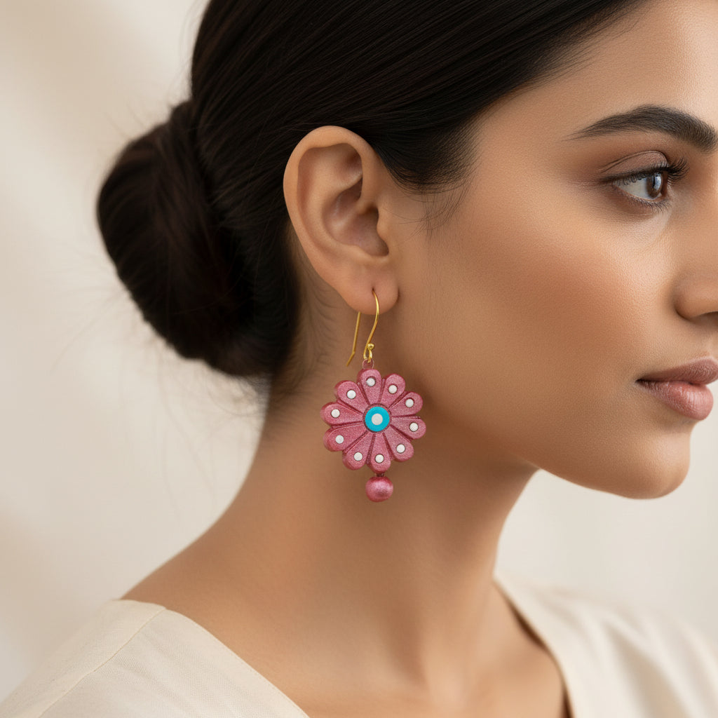 Baneri- Handcrafted Clay Dangler Earrings
