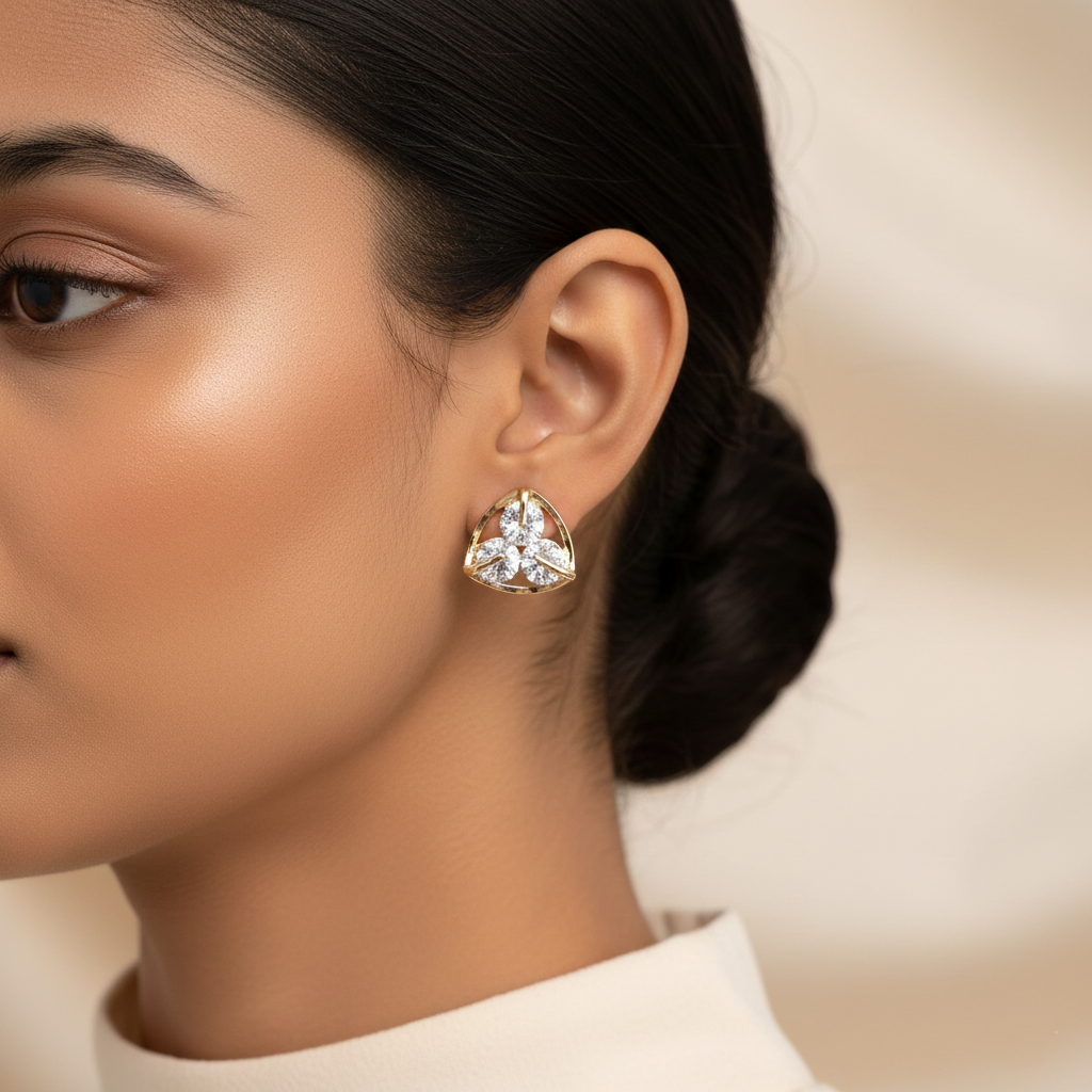 Floral Dust- Stune stud stud earrings