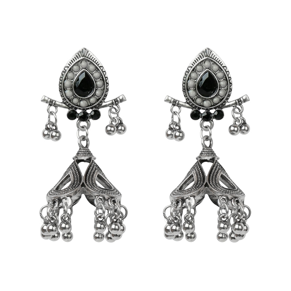 Radiant Thread- Stone studded dangler earrings