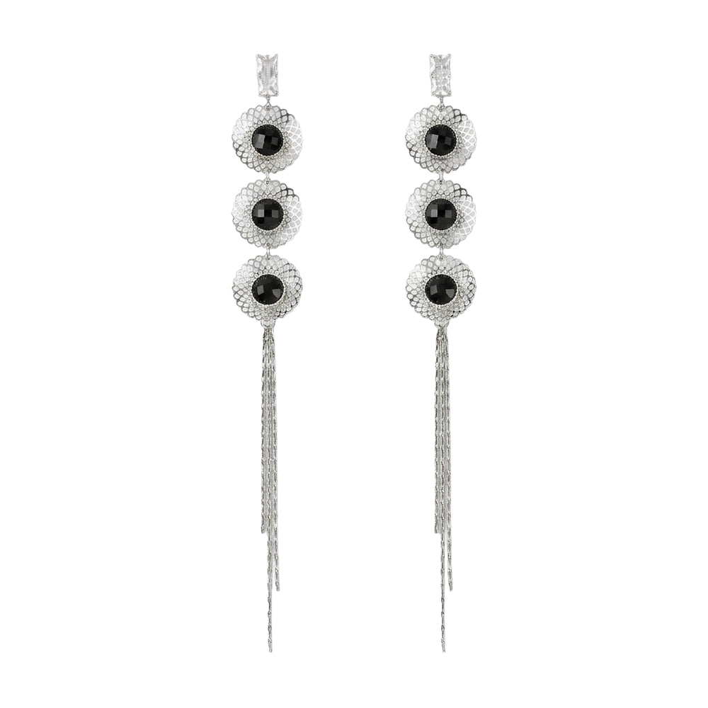 Polish Weave- Stone studded dangler earrings