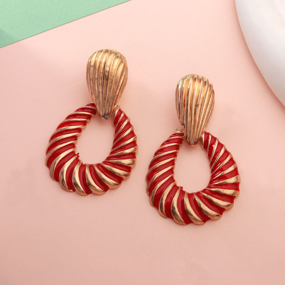 Bright Bloom- Striped Dangler Earrings