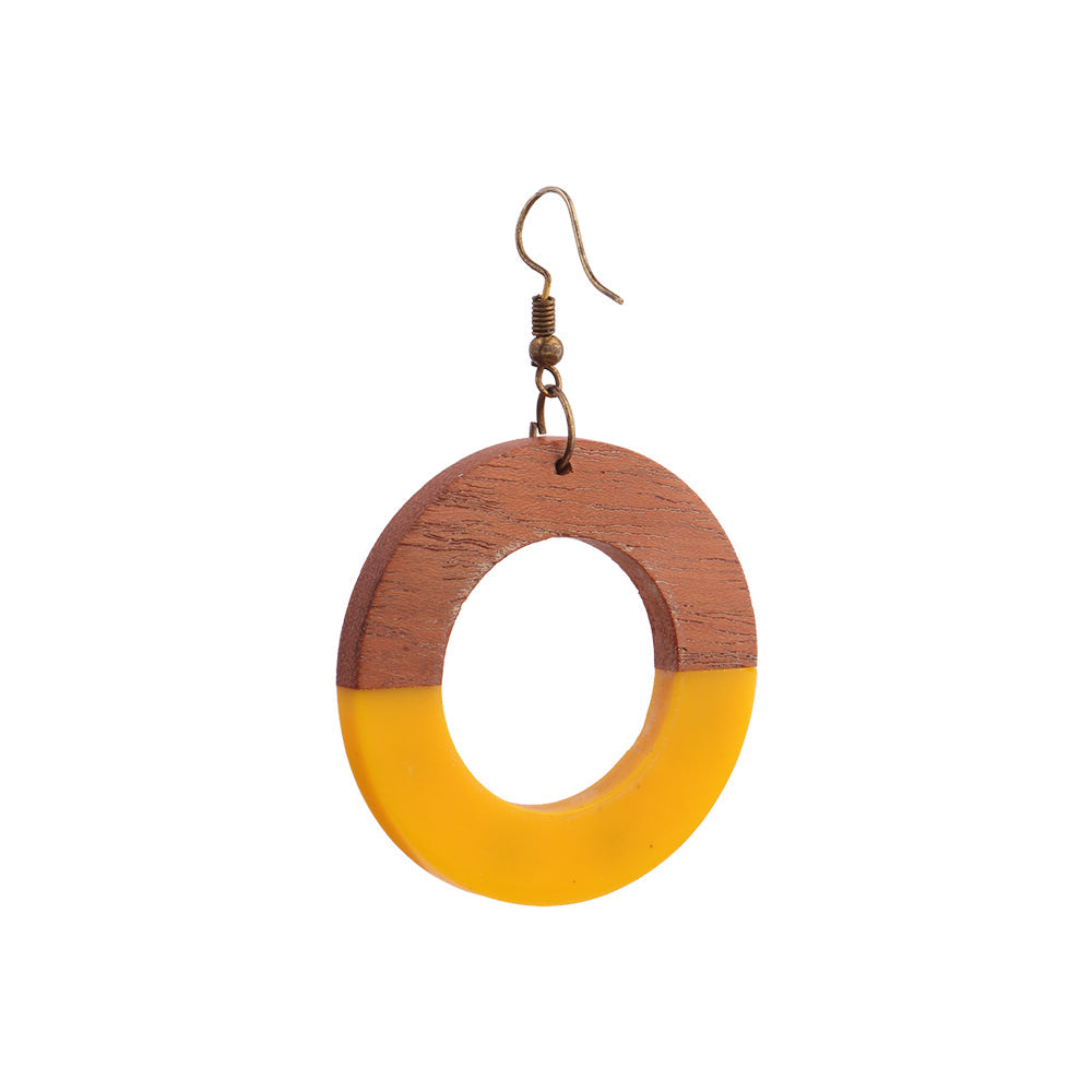 Lava Arc- Wooden Dangler Earrings