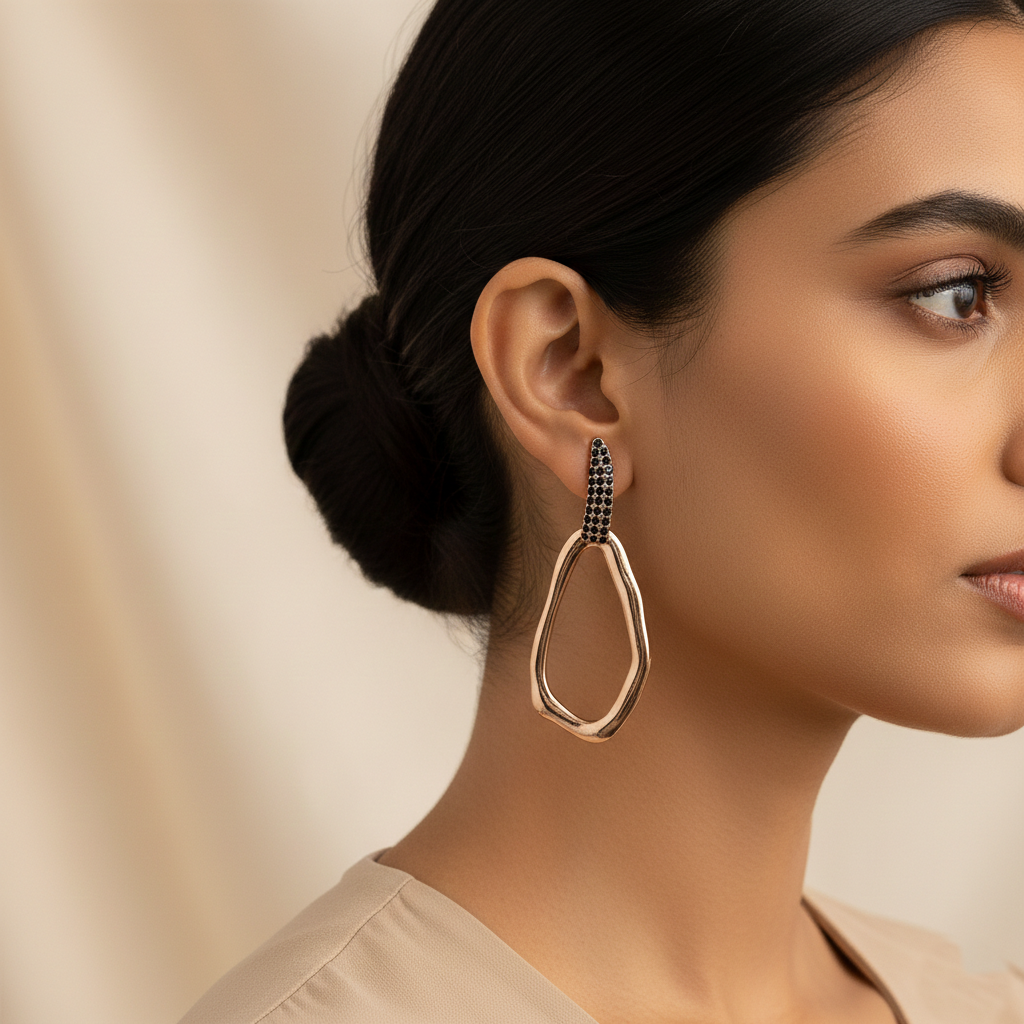 Bare Frame- Golden Framed Dangler Earrings