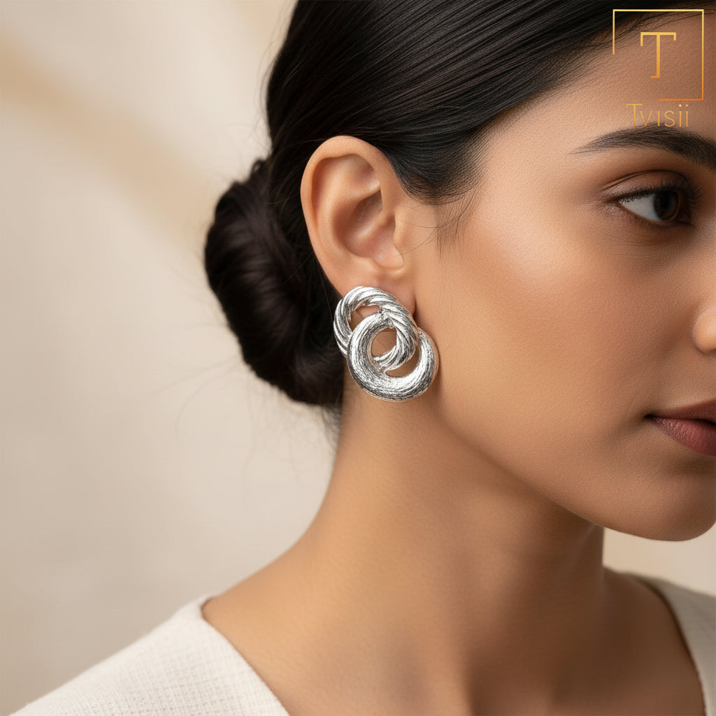 Loop Locked- loop Stud earrings