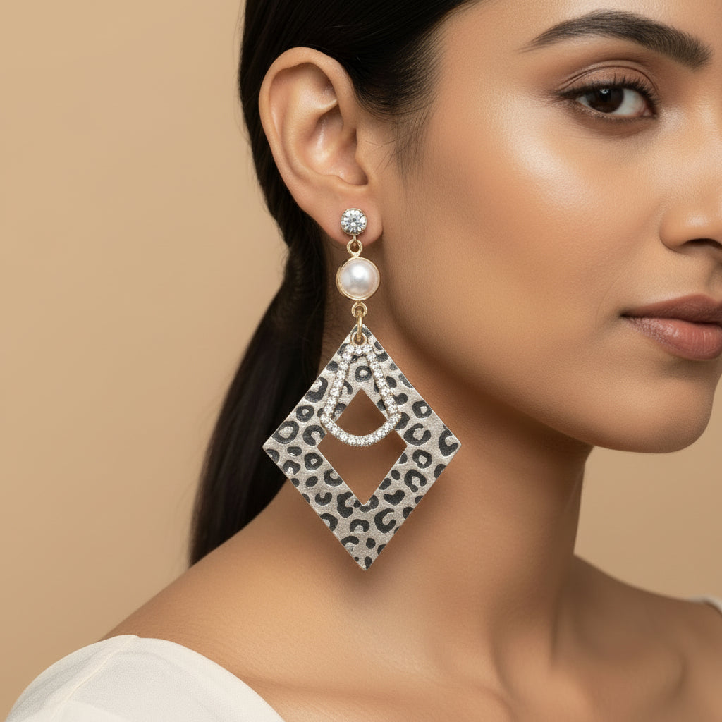 Desert Bloom- Diamond shaped Dangler earrings