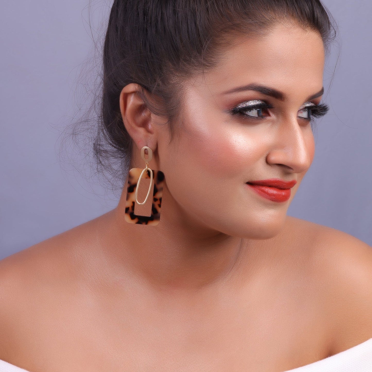 Soft Stone- Marble textured Dangler earrings