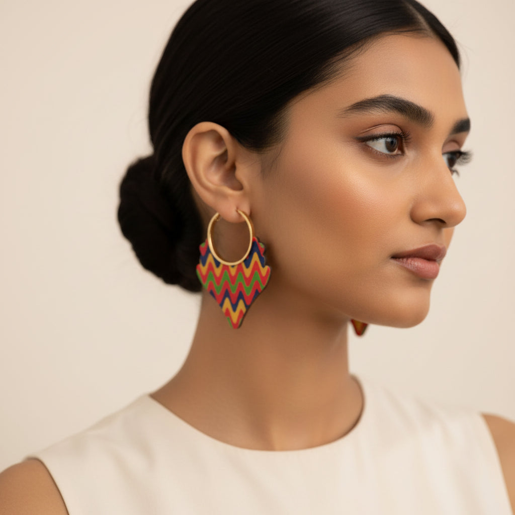 Sunpetal Drop- Colorful hoop earrings