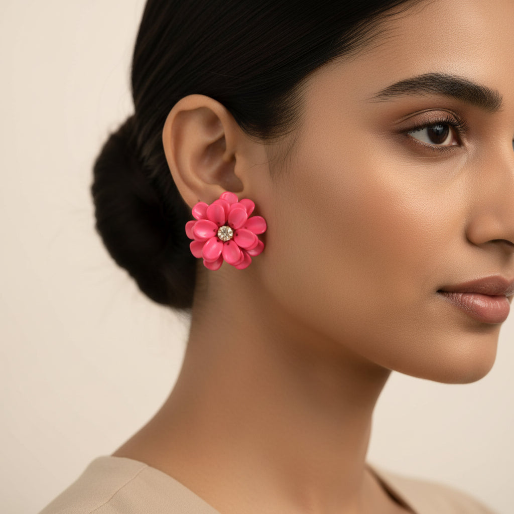 Eternal Petals- Flower shaped stud earrings