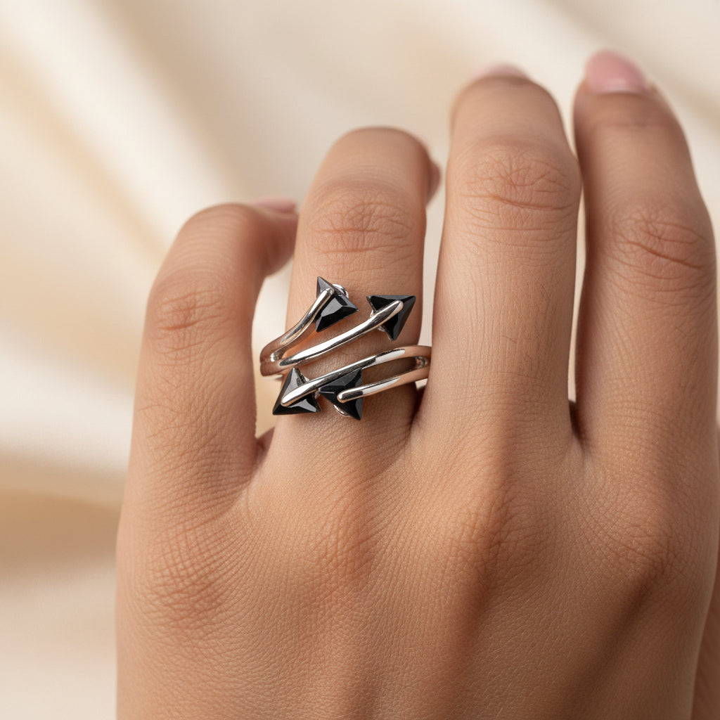 Subtle Radiance- Stone studded metal ring