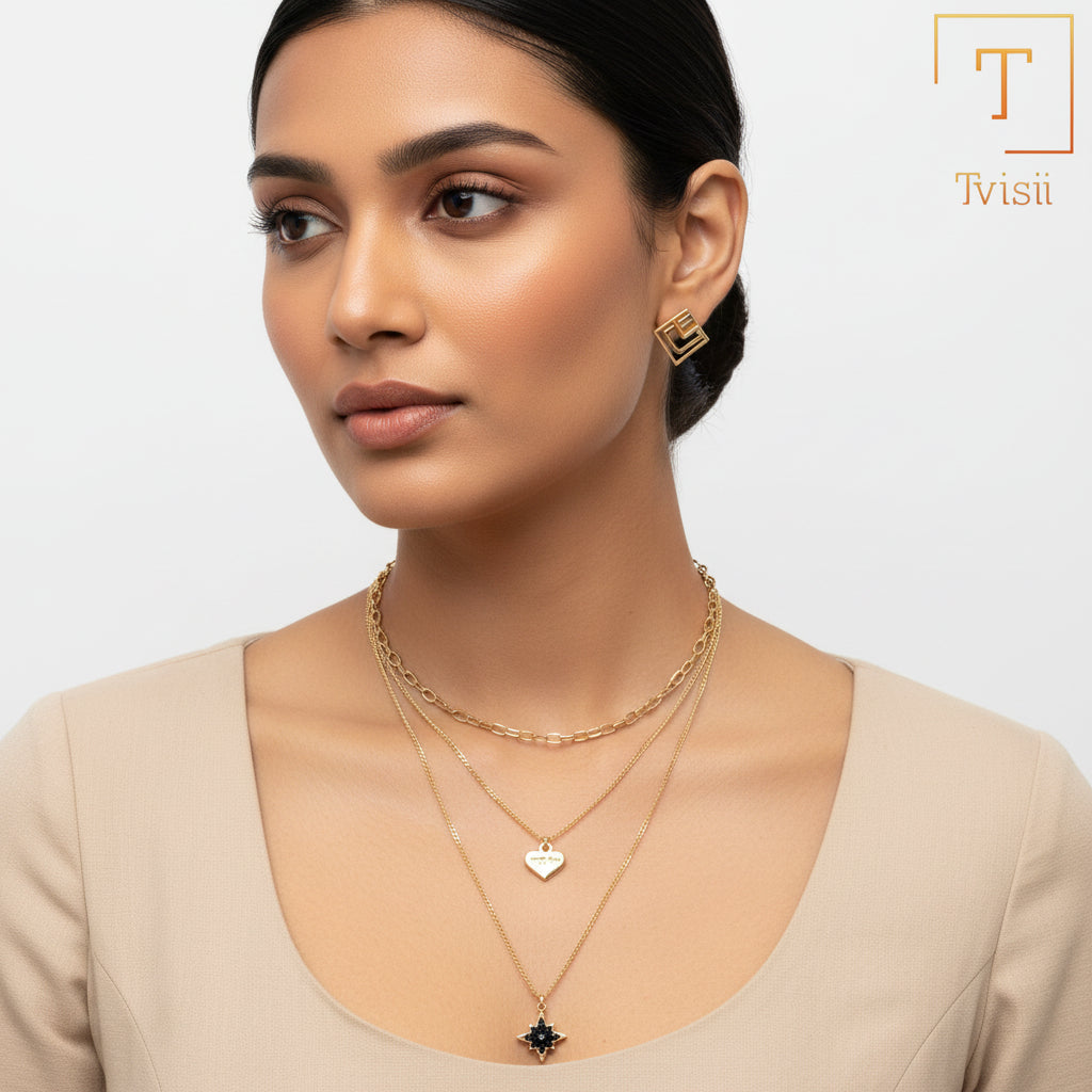 Eternal Light- golden minimal layered necklace