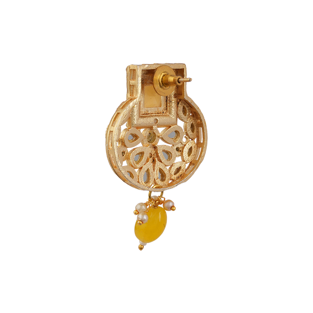 Veha- Stone studded Neckpiece set(Yellow)