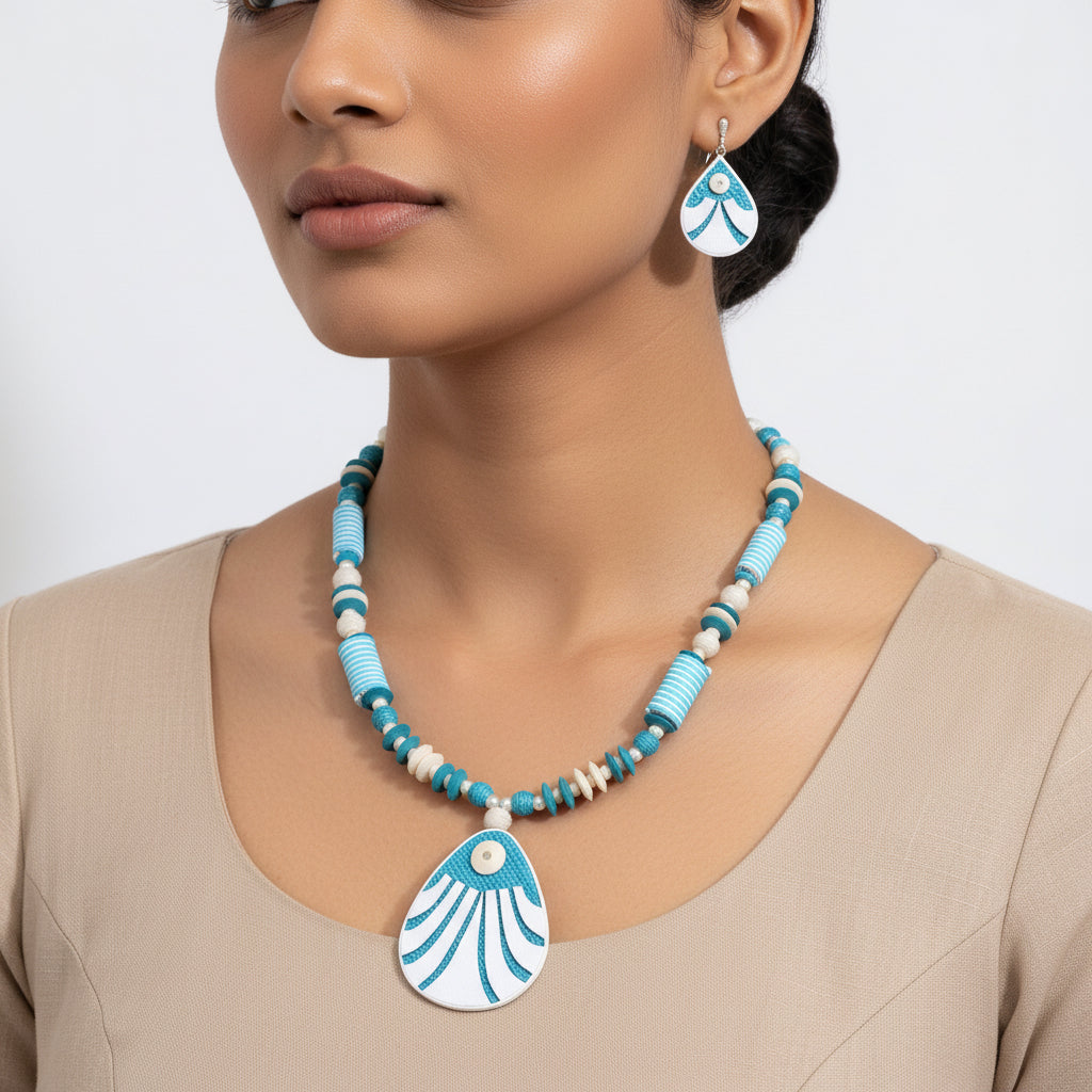 Terracora- Handcrafted Clay Necklace Set