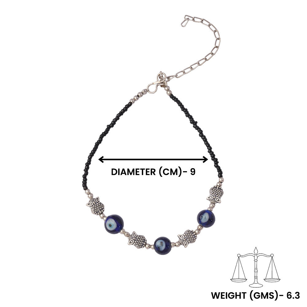 RaatPanchi- Oxidised beaded anklet