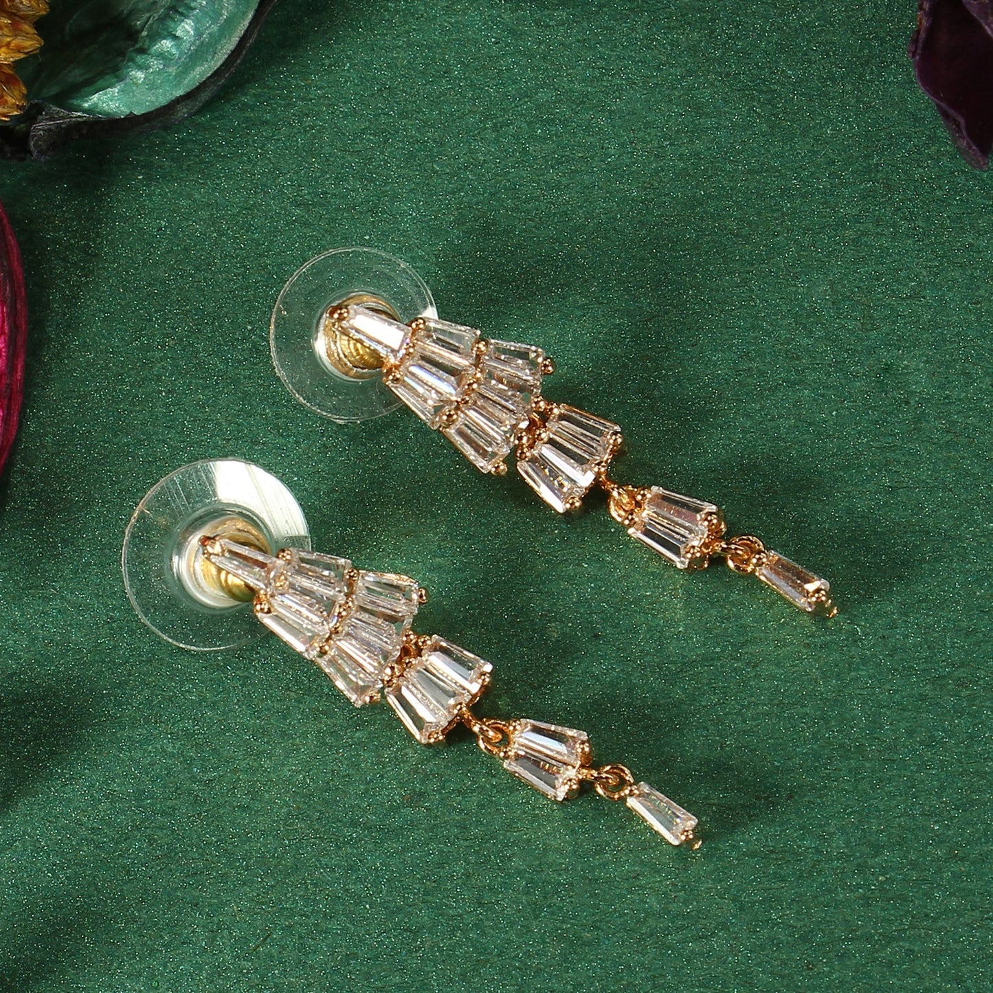 Eveloria- Stone studded Zirconia Dangler Earrings