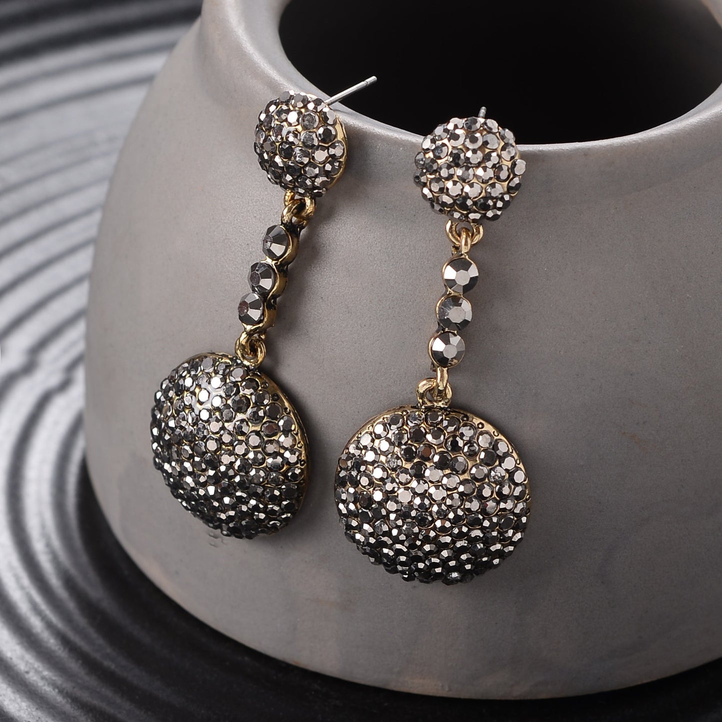 Luna Glow- Stone studded dangler earrings