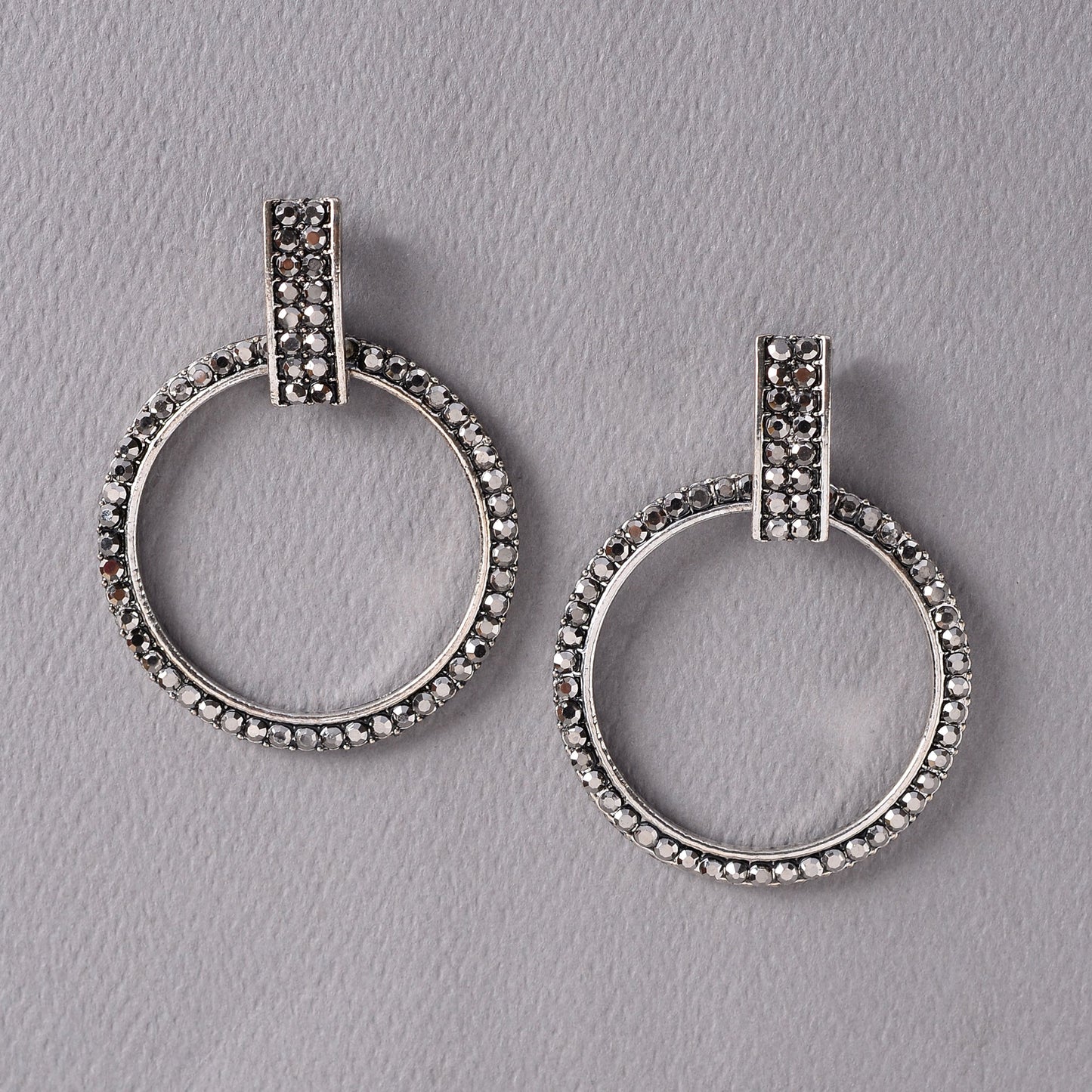 Solar Drift- Stone studded dangler earrings