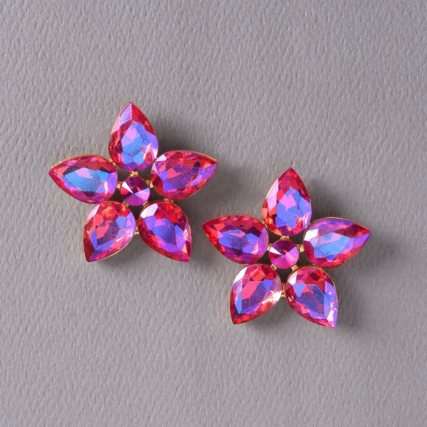 Pebble Flower- Stone sudded Stud Earrings