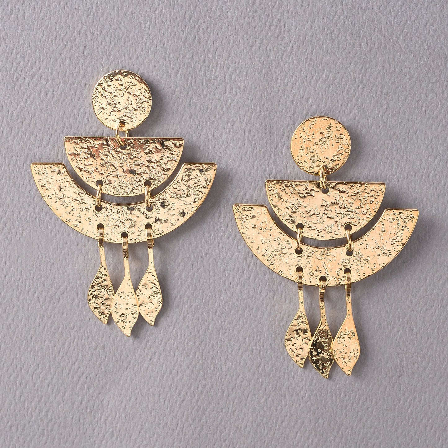 Golden Script- Golden dangler earrings
