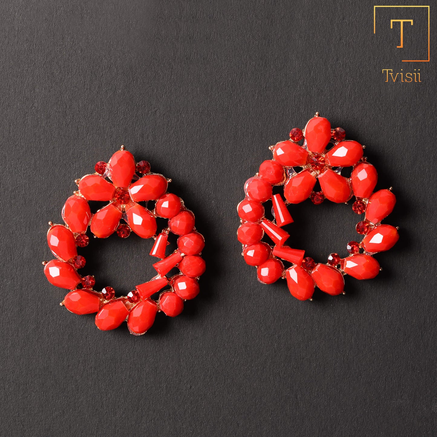 Refined Gleam- Stone studded stud earrings