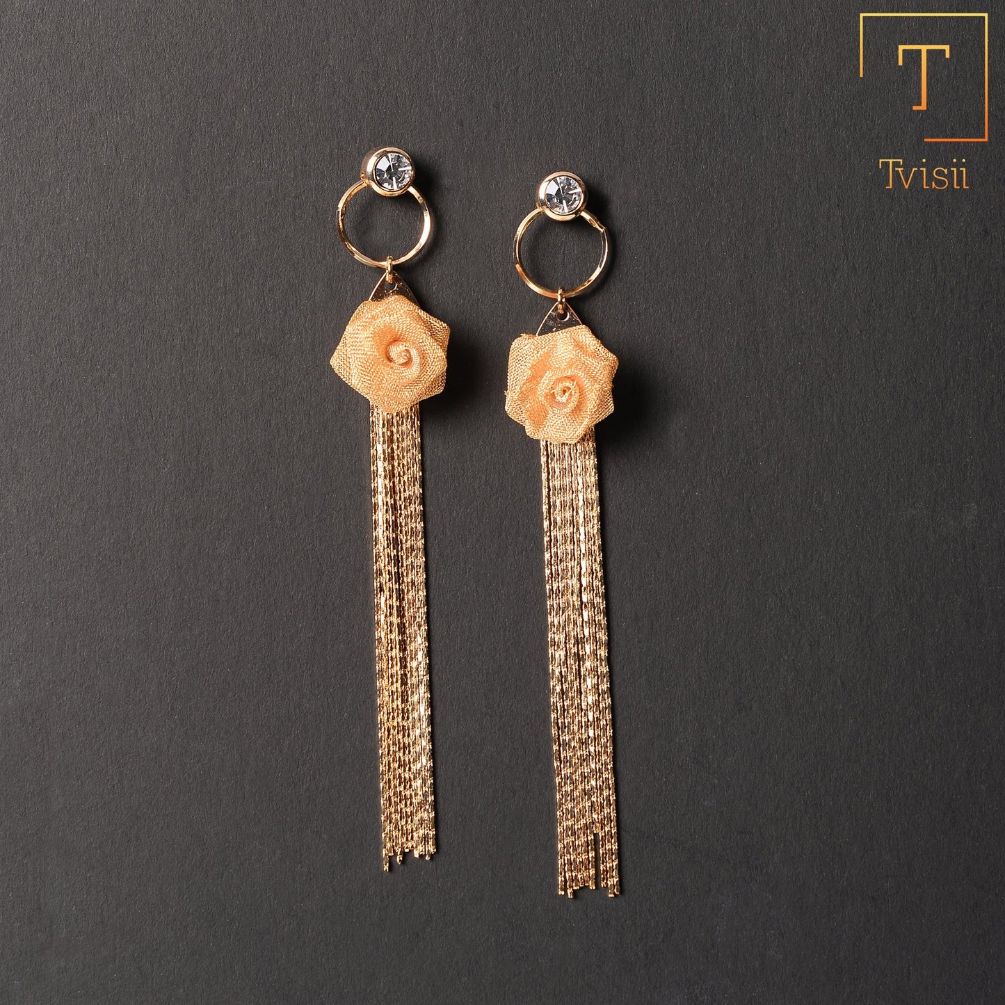 Solar Circle- Stone studded dangler earrings
