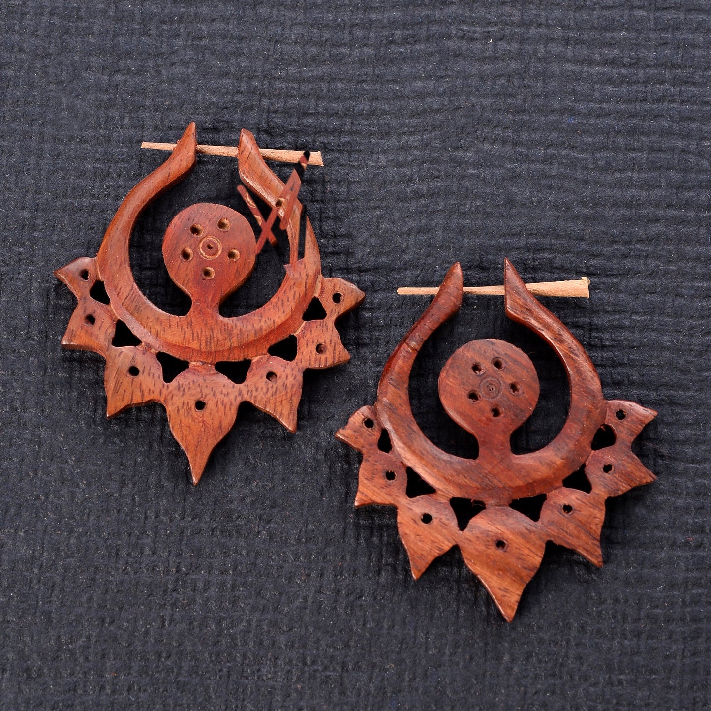 Hue- Wooden Dangler Earrings