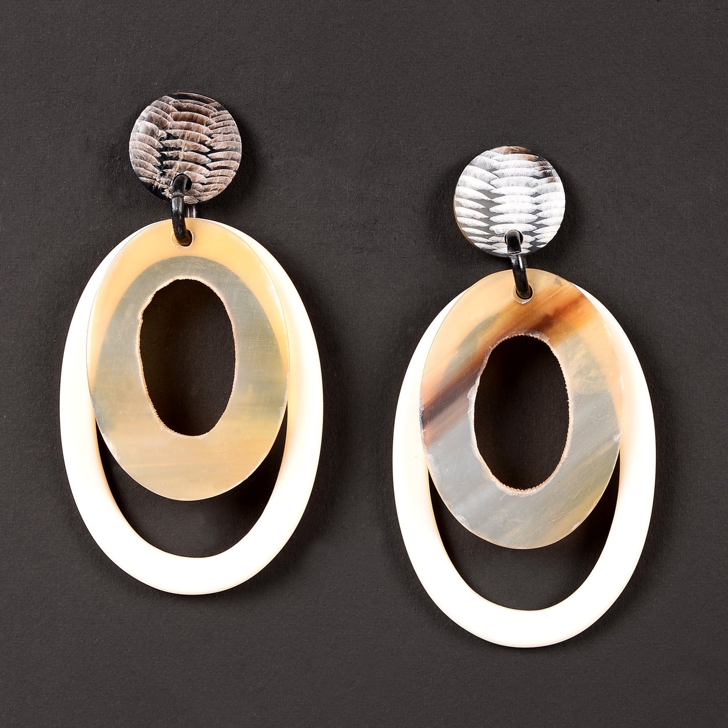 Velvet dew- Marble textured Dangler earrings