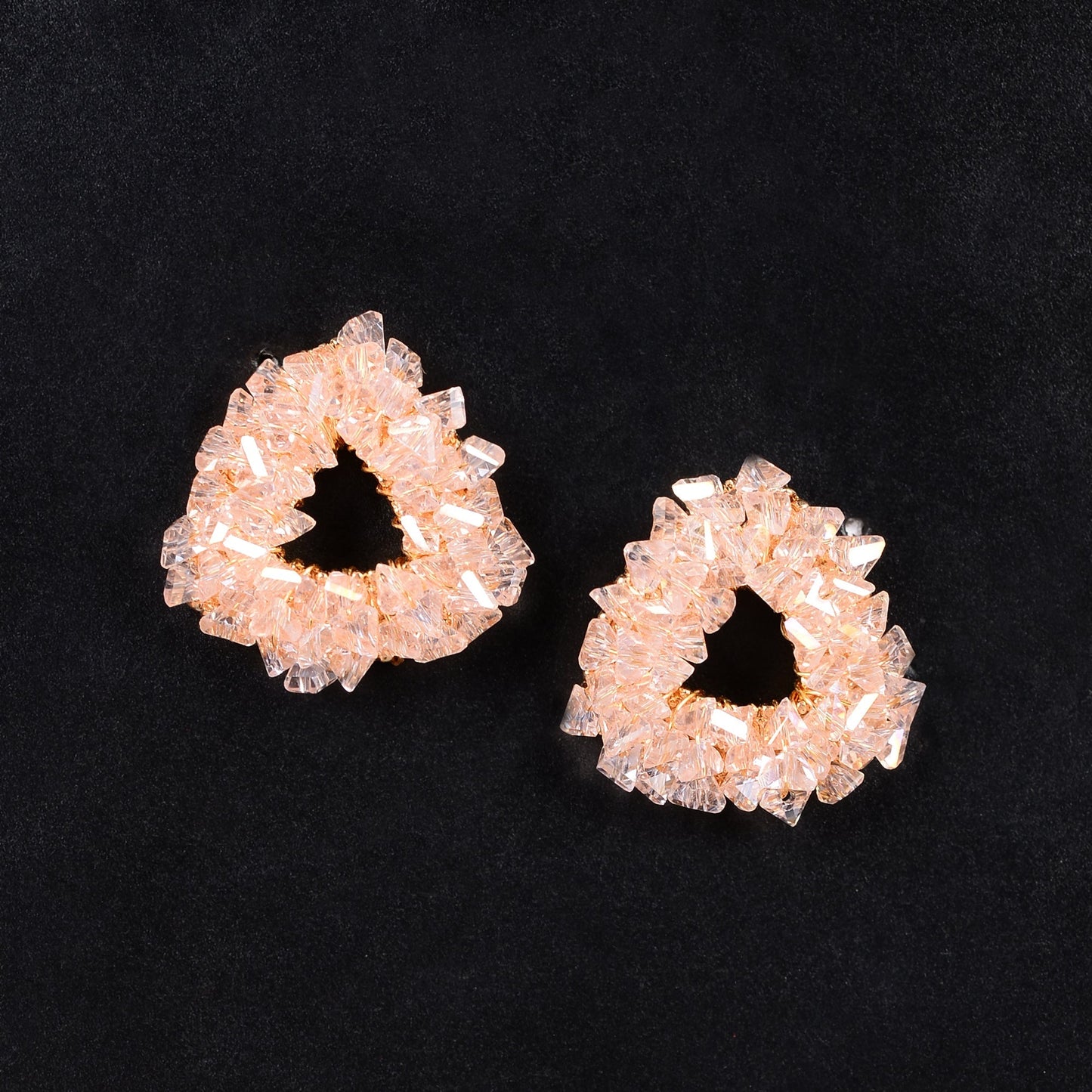 Twinkle triangle- Sparkle stud earrings