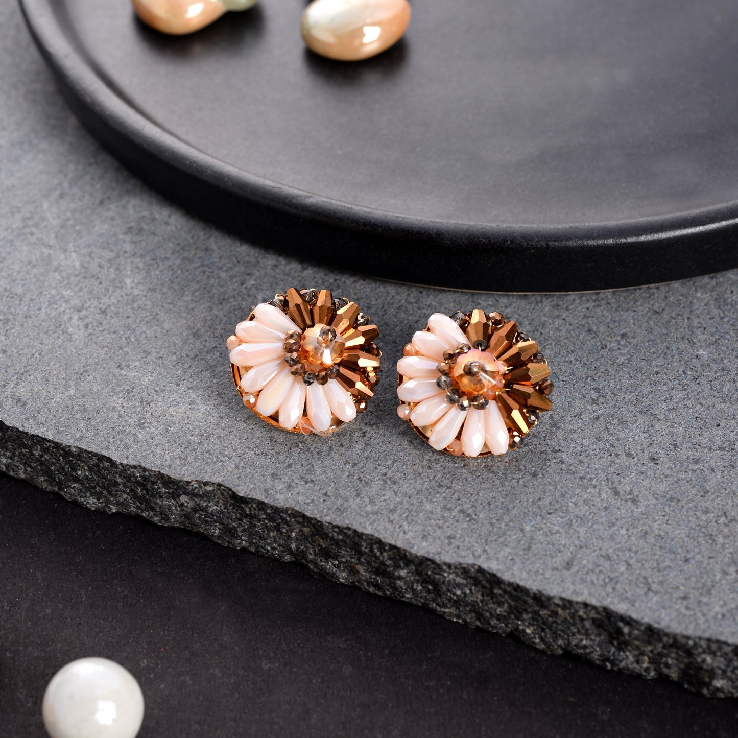 Bright Beauty- Stone studded stud earrings