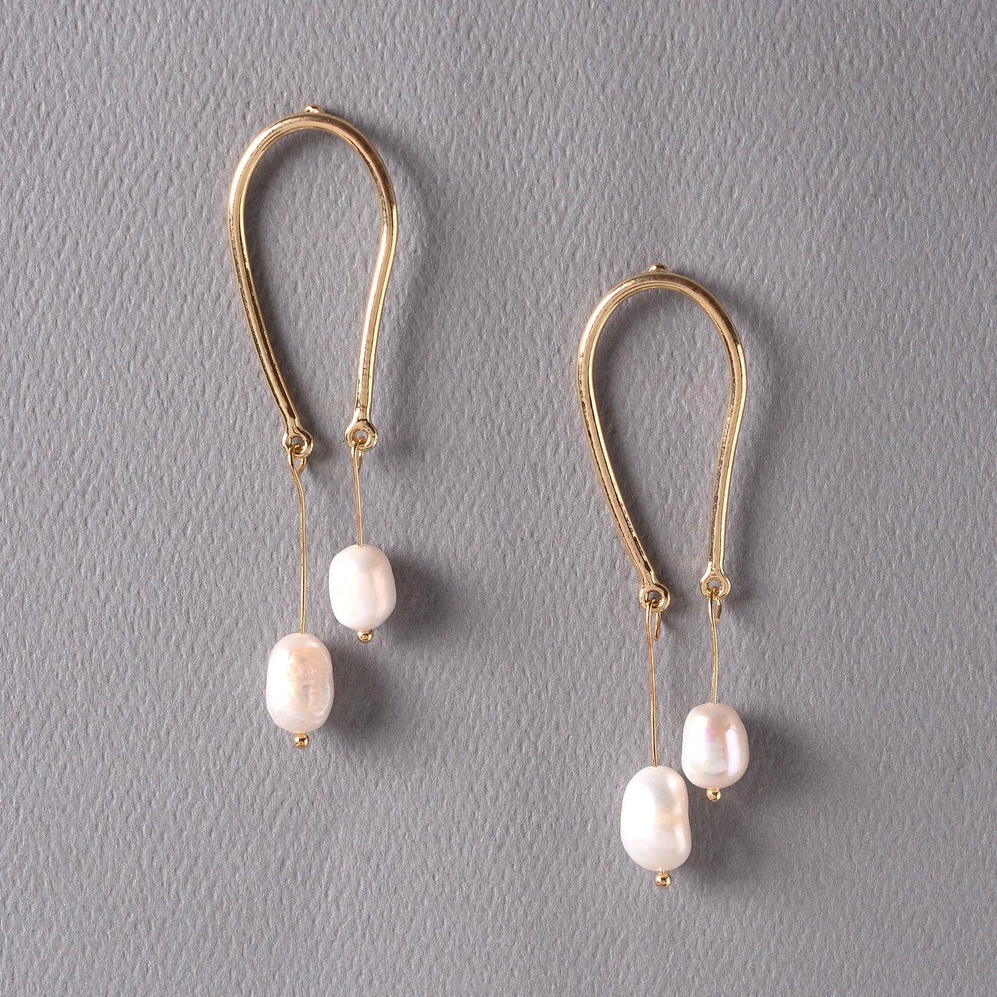 Golden Drew- Hanging Pearl dangler earrings